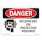 Signmission OSHA Danger, Welding Arc Eye Protection Required, 7in X 5in Decal, 7" W, 5" H, Landscape OS-DS-D-57-L-1619 - alternate 1